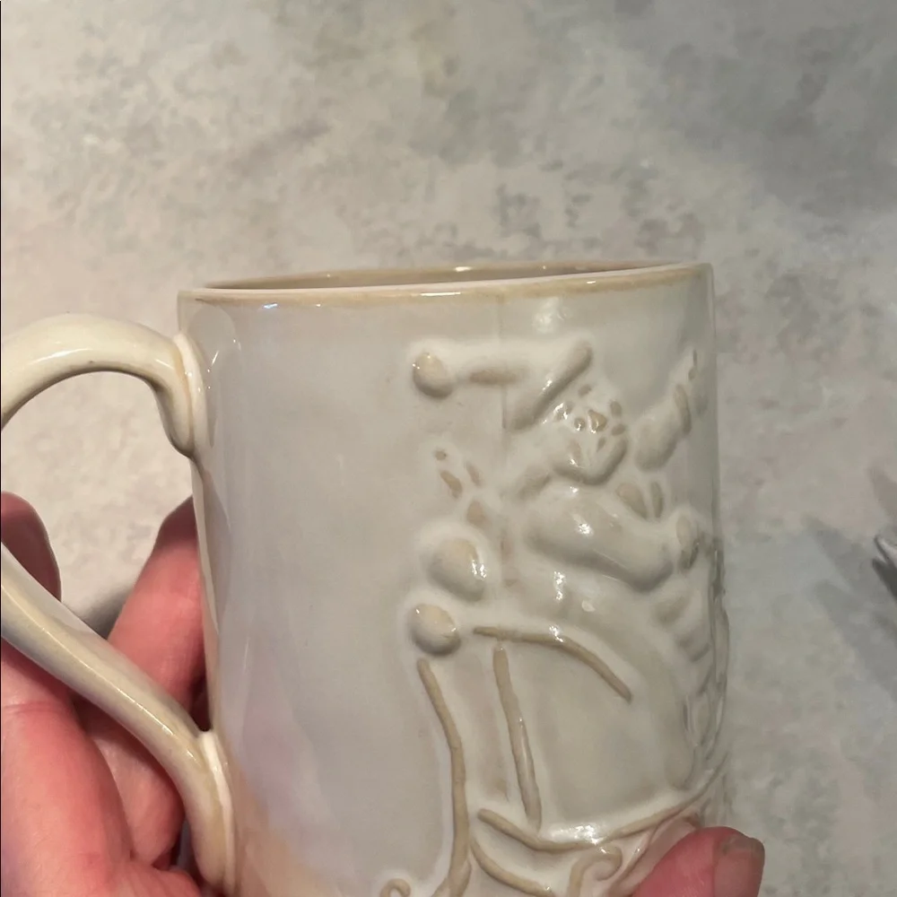 Williams Sonoma Embossed Santa/Reindeer Mug